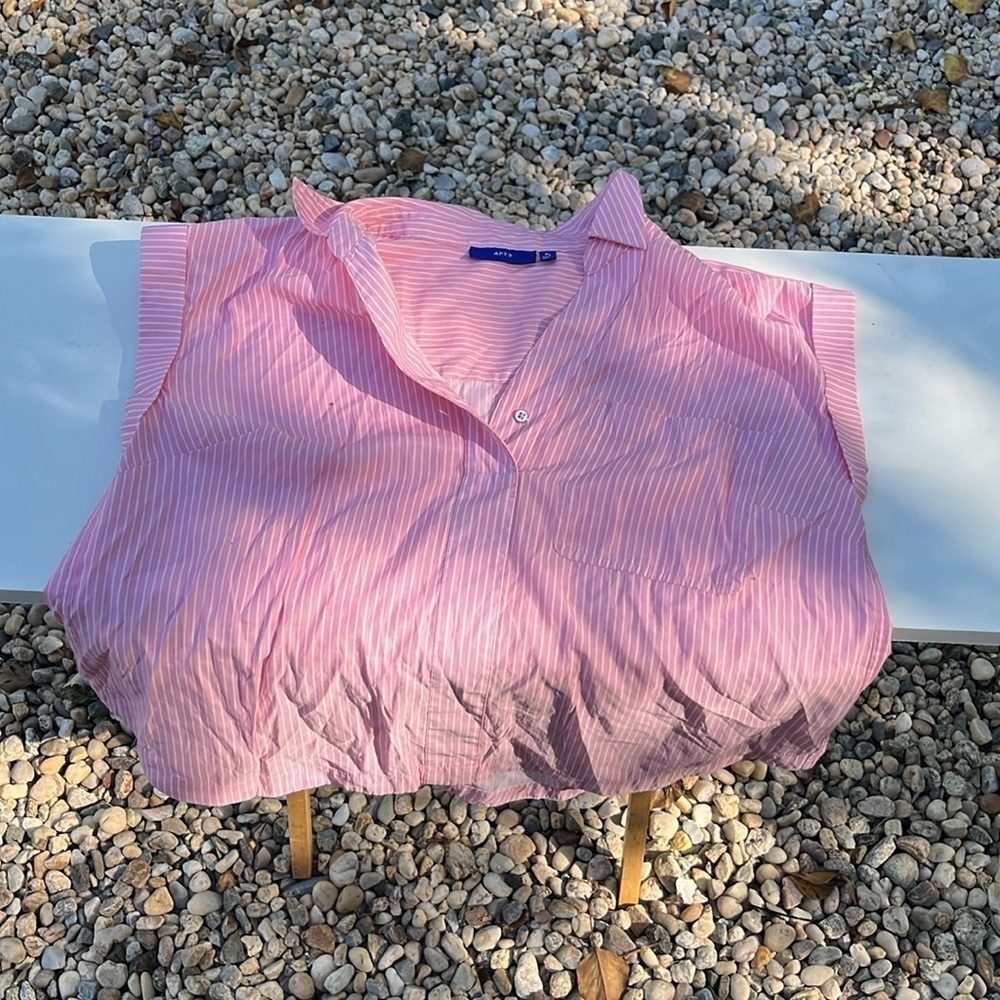Apt 9 Pink Striped Blouse - Picture 2 of 5